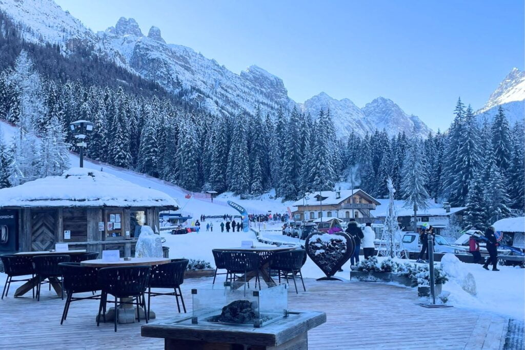 terrace Sappada Dolomites School ski trip to Italy JWT Travel Schools