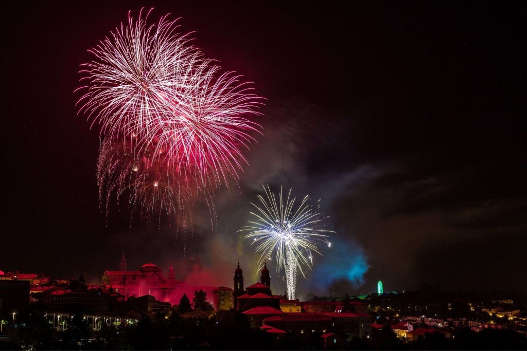 Best time to do the Camino Fireworks Santiago de Compostela Saint James Day festival Camino de Santiago JWT travel