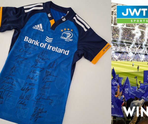 WIN Signed Leinster Rugby jersey JWT Travel sports